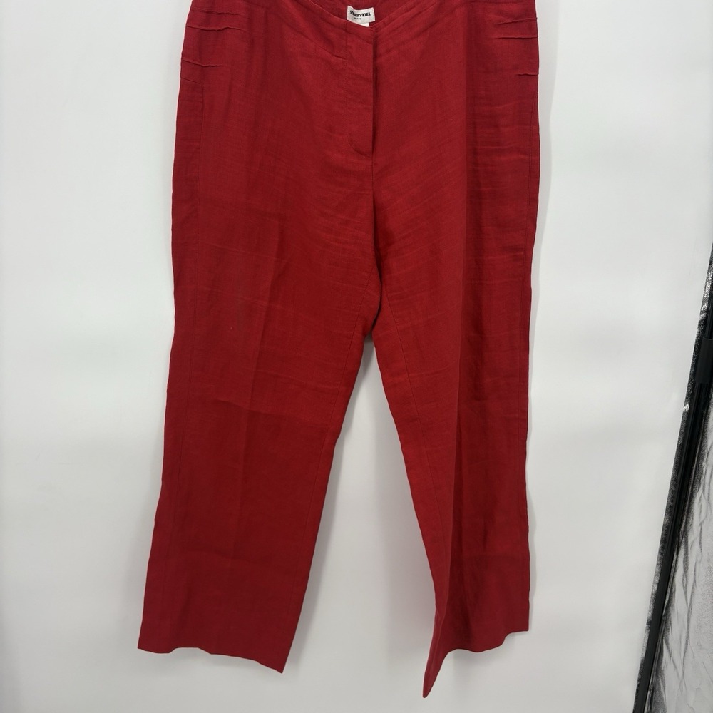 Vtg Sonia Rykiel Paris Linen Wide Leg Pants Dress Pants Women's 44T 35"‎